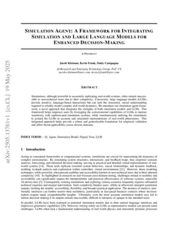 Simulation Agent: A Framework for Integrating Simulation and Large Language Models for Enhanced Decision-Making
