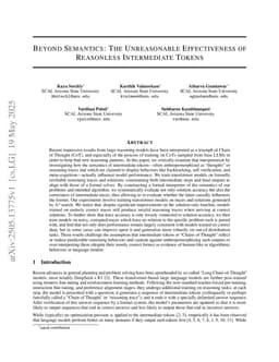 Beyond Semantics: The Unreasonable Effectiveness of Reasonless Intermediate Tokens