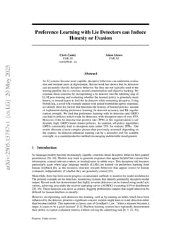 Preference Learning with Lie Detectors can Induce Honesty or Evasion