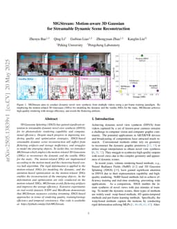 MGStream: Motion-aware 3D Gaussian for Streamable Dynamic Scene Reconstruction