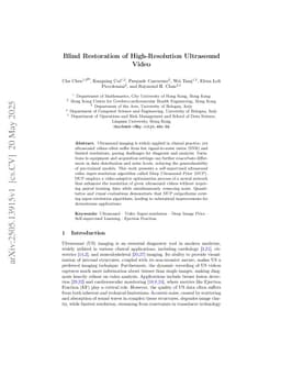 Blind Restoration of High-Resolution Ultrasound Video