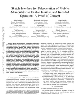 Sketch Interface for Teleoperation of Mobile Manipulator to Enable Intuitive and Intended Operation: A Proof of Concept