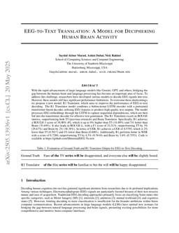 EEG-to-Text Translation: A Model for Deciphering Human Brain Activity