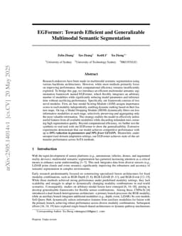 EGFormer: Towards Efficient and Generalizable Multimodal Semantic Segmentation