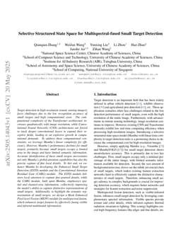 Selective Structured State Space for Multispectral-fused Small Target Detection