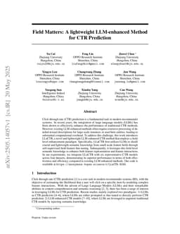 Field Matters: A lightweight LLM-enhanced Method for CTR Prediction