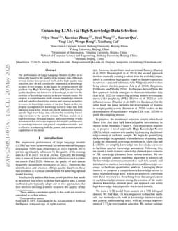 Enhancing LLMs via High-Knowledge Data Selection
