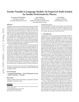 Gender Trouble in Language Models: An Empirical Audit Guided by Gender Performativity Theory