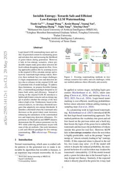 Invisible Entropy: Towards Safe and Efficient Low-Entropy LLM Watermarking