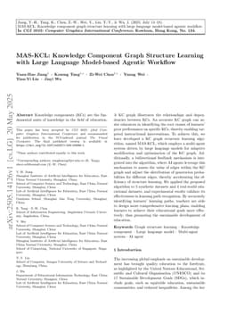 MAS-KCL: Knowledge component graph structure learning with large language model-based agentic workflow