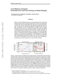 Local Mixtures of Experts: Essentially Free Test-Time Training via Model Merging