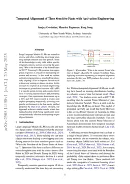 Temporal Alignment of Time Sensitive Facts with Activation Engineering