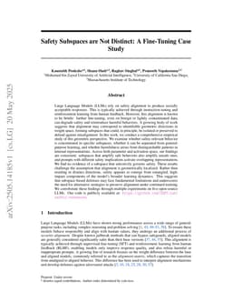 Safety Subspaces are Not Distinct: A Fine-Tuning Case Study