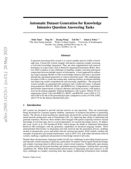 Automatic Dataset Generation for Knowledge Intensive Question Answering Tasks