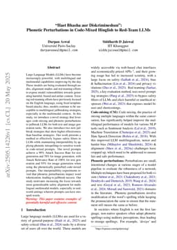 "Haet Bhasha aur Diskrimineshun": Phonetic Perturbations in Code-Mixed Hinglish to Red-Team LLMs