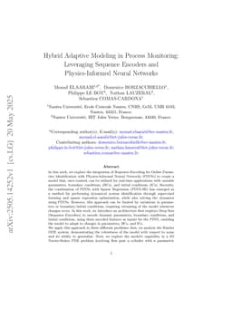 Hybrid Adaptive Modeling in Process Monitoring: Leveraging Sequence Encoders and Physics-Informed Neural Networks