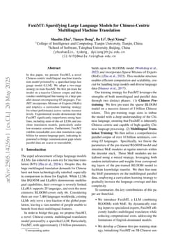 FuxiMT: Sparsifying Large Language Models for Chinese-Centric Multilingual Machine Translation