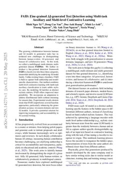 FAID: Fine-grained AI-generated Text Detection using Multi-task Auxiliary and Multi-level Contrastive Learning