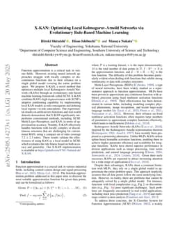 X-KAN: Optimizing Local Kolmogorov-Arnold Networks via Evolutionary Rule-Based Machine Learning