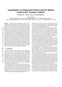 AquaSignal: An Integrated Framework for Robust Underwater Acoustic Analysis