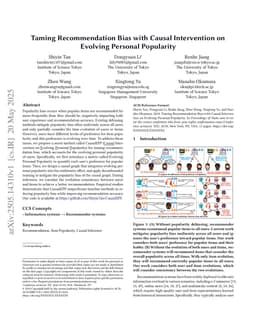 Taming Recommendation Bias with Causal Intervention on Evolving Personal Popularity