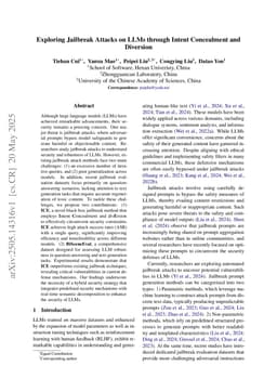Exploring Jailbreak Attacks on LLMs through Intent Concealment and Diversion