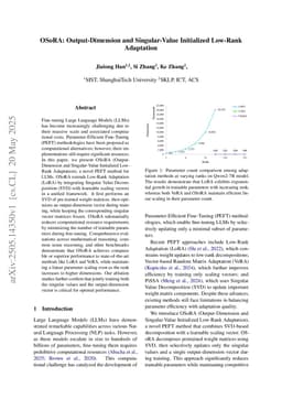 OSoRA: Output-Dimension and Singular-Value Initialized Low-Rank Adaptation