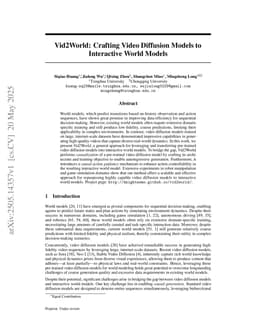 Vid2World: Crafting Video Diffusion Models to Interactive World Models
