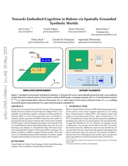 Towards Embodied Cognition in Robots via Spatially Grounded Synthetic Worlds