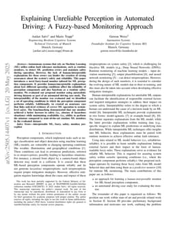Explaining Unreliable Perception in Automated Driving: A Fuzzy-based Monitoring Approach