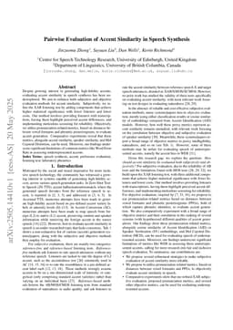 Pairwise Evaluation of Accent Similarity in Speech Synthesis