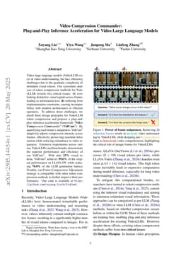 Video Compression Commander: Plug-and-Play Inference Acceleration for Video Large Language Models