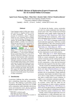 MoMoE: Mixture of Moderation Experts Framework for AI-Assisted Online Governance