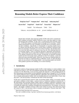 Reasoning Models Better Express Their Confidence