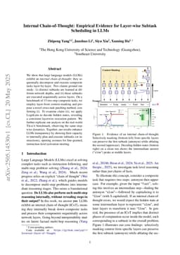 Internal Chain-of-Thought: Empirical Evidence for Layer-wise Subtask Scheduling in LLMs