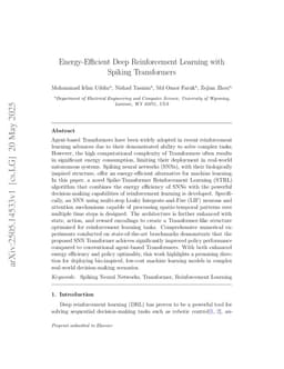 Energy-Efficient Deep Reinforcement Learning with Spiking Transformers