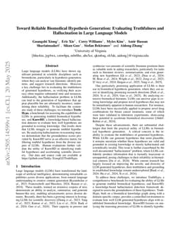 Toward Reliable Biomedical Hypothesis Generation: Evaluating Truthfulness and Hallucination in Large Language Models