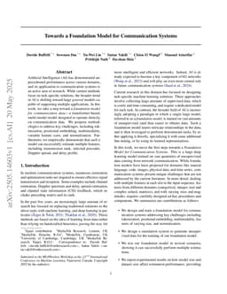 Towards a Foundation Model for Communication Systems