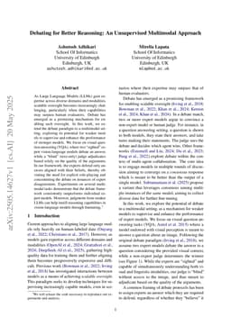 Debating for Better Reasoning: An Unsupervised Multimodal Approach
