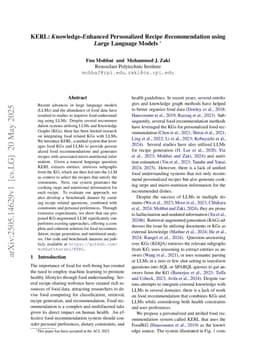 KERL: Knowledge-Enhanced Personalized Recipe Recommendation using Large Language Models