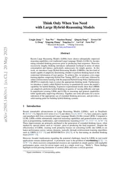 Think Only When You Need with Large Hybrid-Reasoning Models