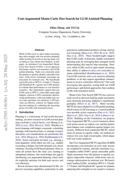 Cost-Augmented Monte Carlo Tree Search for LLM-Assisted Planning