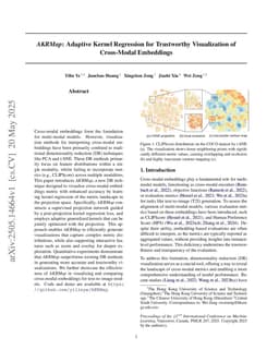 AKRMap: Adaptive Kernel Regression for Trustworthy Visualization of Cross-Modal Embeddings
