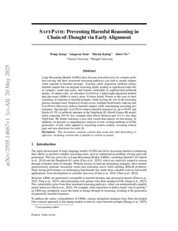 SAFEPATH: Preventing Harmful Reasoning in Chain-of-Thought via Early Alignment