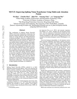 MSVIT: Improving Spiking Vision Transformer Using Multi-scale Attention Fusion