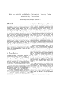 Fast and scalable multi-robot deployment planning under connectivity constraints