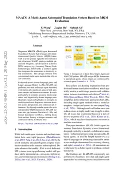 MAATS: A Multi-Agent Automated Translation System Based on MQM Evaluation
