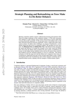 Strategic Planning and Rationalizing on Trees Make LLMs Better Debaters