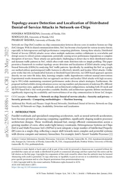 Topology-aware Detection and Localization of Distributed Denial-of-Service Attacks in Network-on-Chips