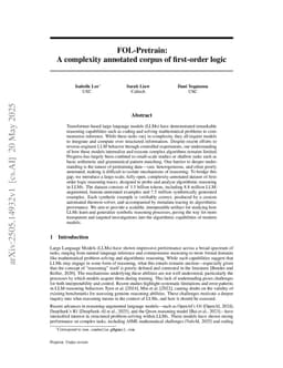 FOL-Pretrain: A complexity annotated corpus of first-order logic